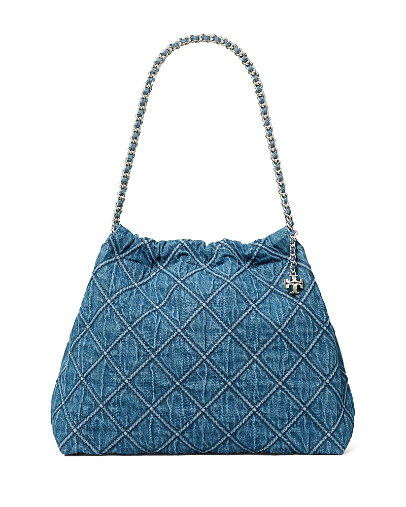 TORY BURCH FLEMING DENIM HOBO BAG
