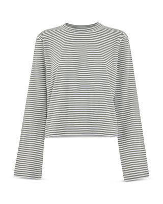 Striped Long Sleeve Crop Tee