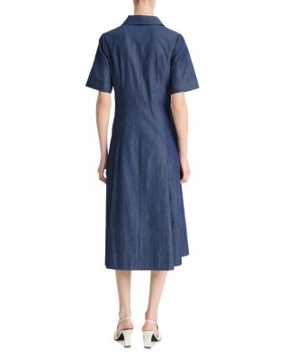 Denim Short Sleeve Shirt Dress