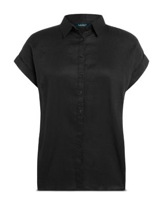 Plus Short Sleeve Button Up Shirt