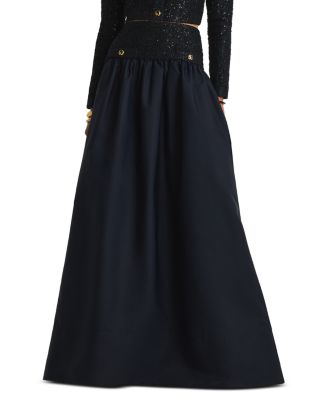 St. John - Metallic Knit Maxi Skirt