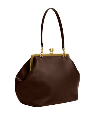 Medium Leather Kisslock Frame Bag