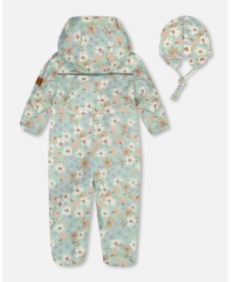 Girls' Printed Mid-Season One-Piece Outerwear with Hat - Baby