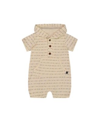 Deux par Deux - Boys' Printed Organic Cotton Hooded Romper - Baby