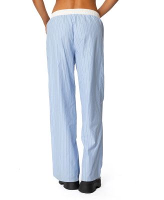 Erez Contrast Waist Striped Pants