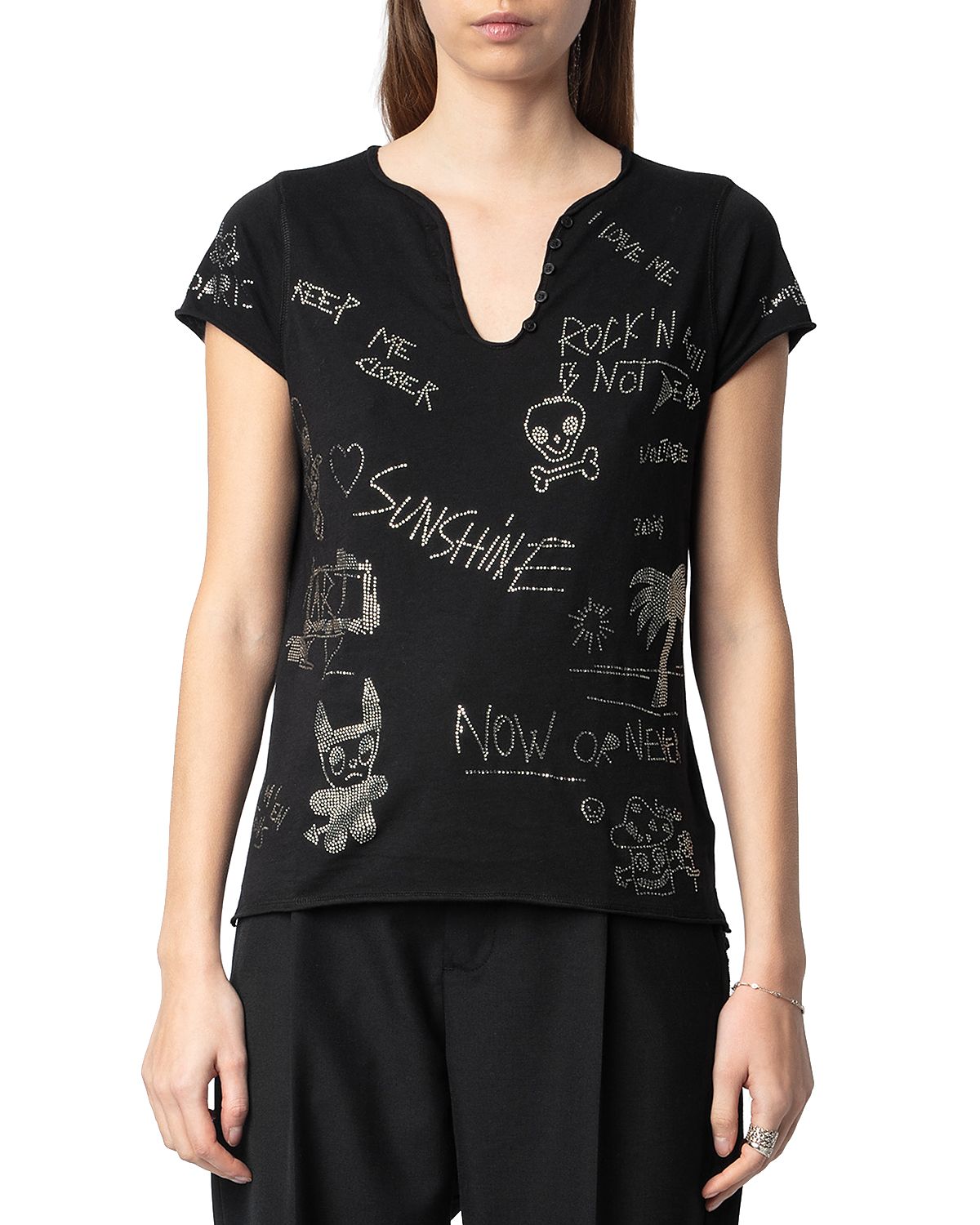 Zadig & Voltaire Tunisien Rhinestone Top