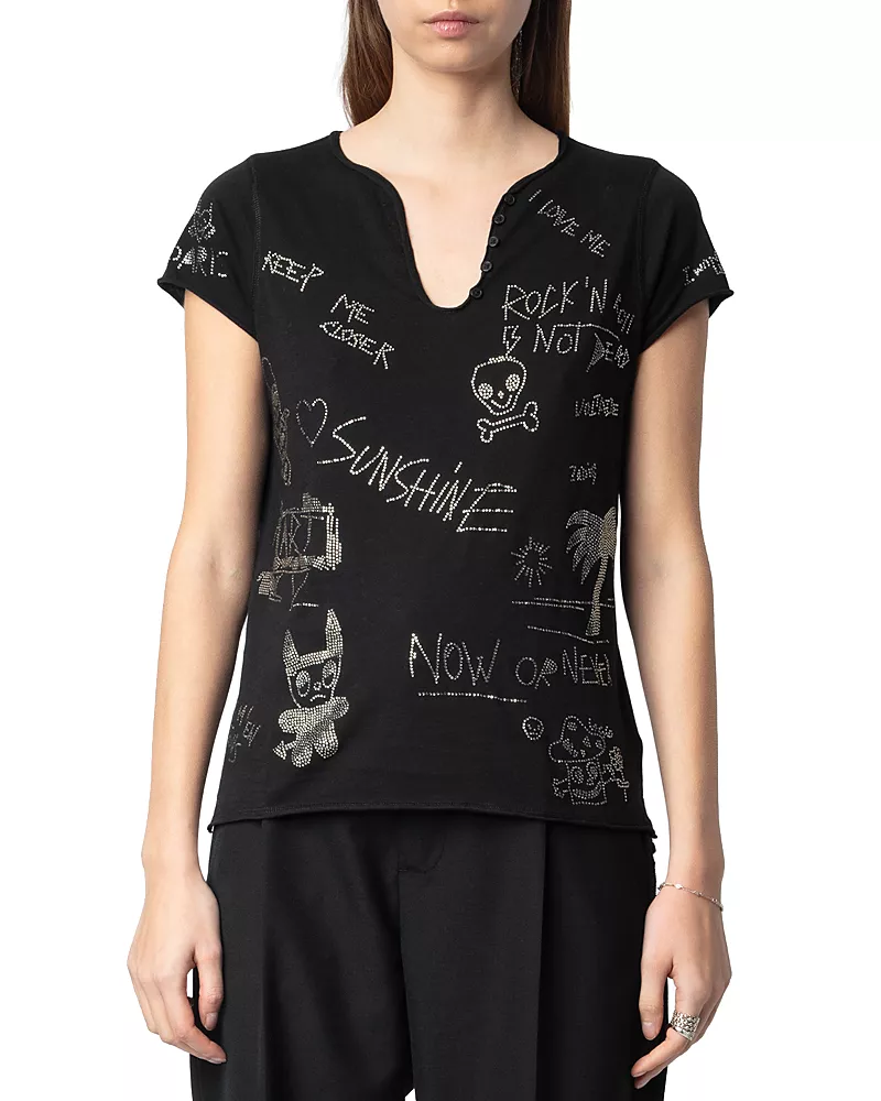 Zadig & Voltaire Tunisien Rhinestone Top