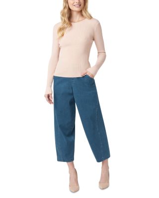 High Rise Cropped Barrel Skimmer Jeans