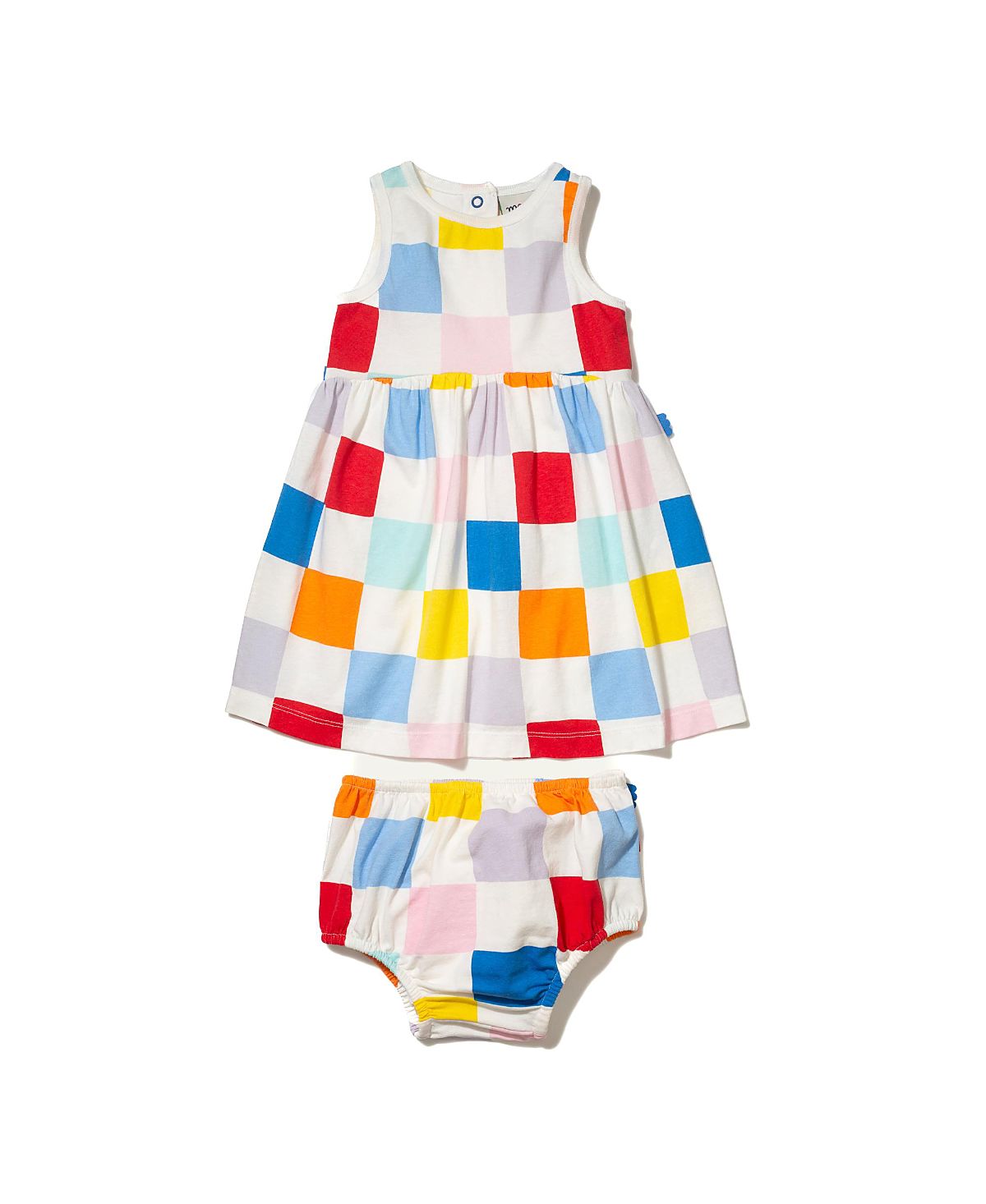 Mon Coeur Girls' Recycled Cotton Checkered Tank Dress - Baby