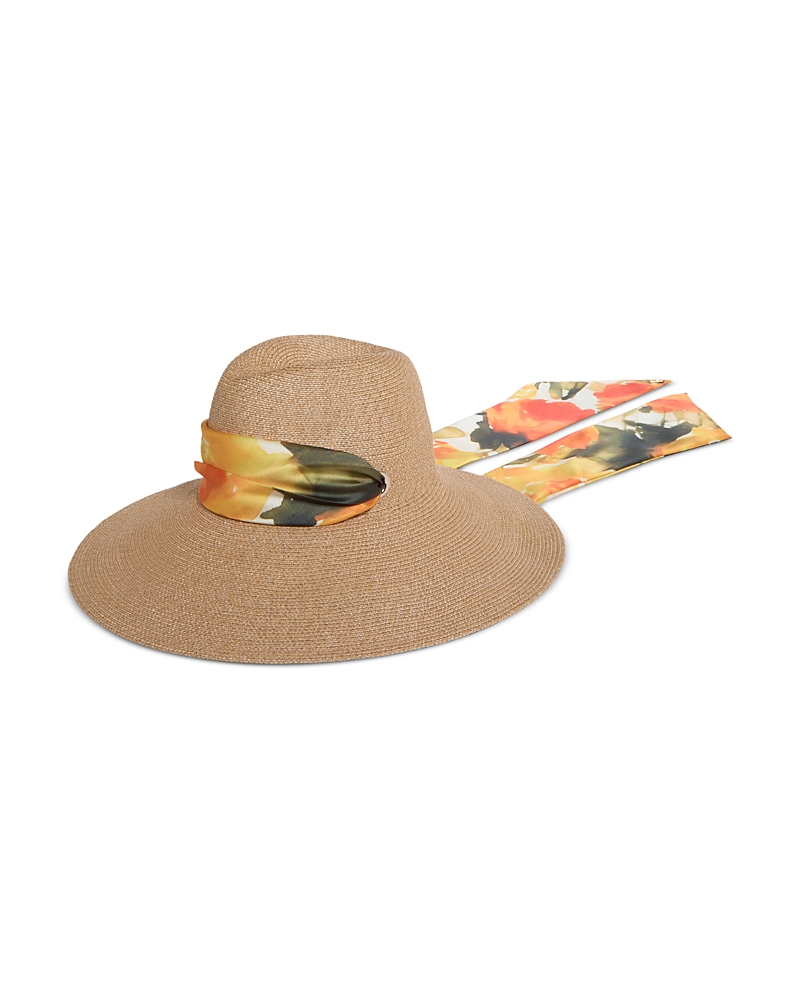 Eugenia Kim Cassidy Fedora With Organza Scarf In Sand