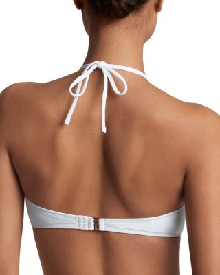 Shirred Bandeau Bikini Top & Solid Hipster Bikini Bottom