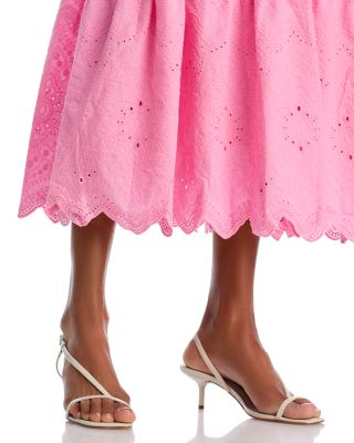 Embroidered Lace Midi Skirt - Exclusive 