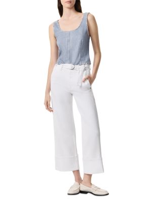 Andi High Rise Wide Leg Ankle Jeans in Optic White