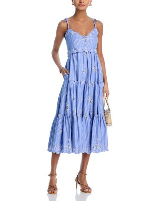 Embroidered Stripe Dress