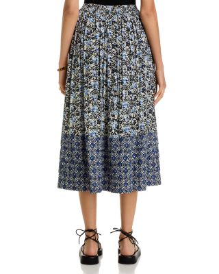 Blue Vine Midi Skirt