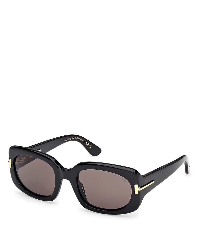 Tom Ford Rectangle Icon Collection Sunglasses In Black/smoke