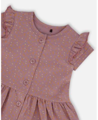 Girls' Printed Organic Cotton Dress and Solid Leggings Set - Baby