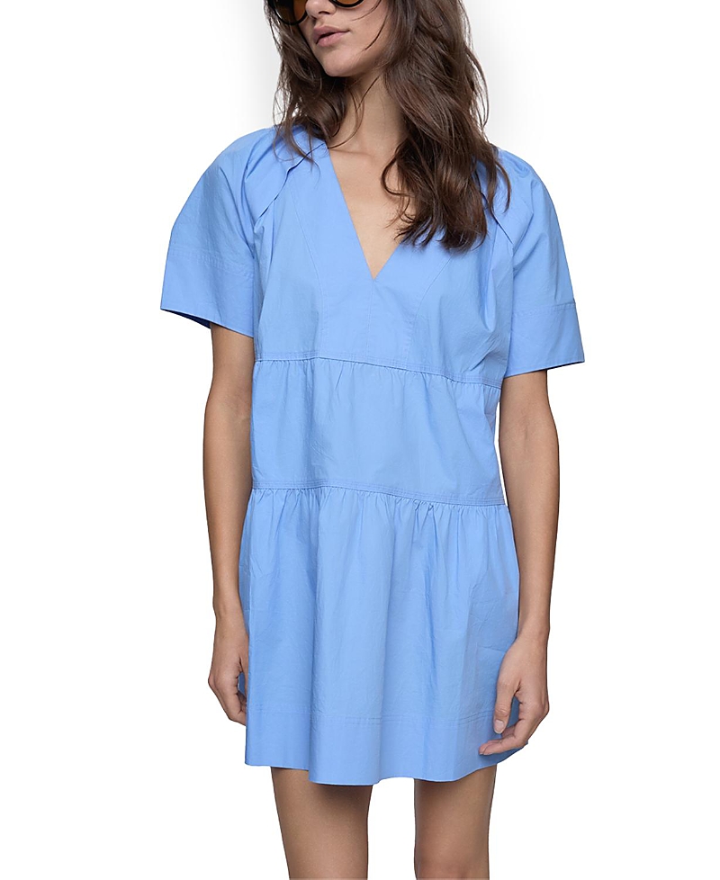 Rebecca Minkoff Vera Tiered Mini Dress In Azure