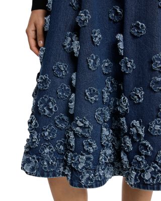 Michael Kors Collection Floral Embroidered Denim Circle