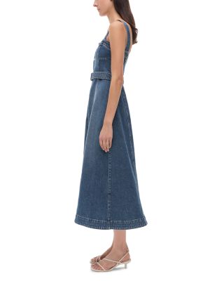 Alba Square Neck Denim Midi Dress