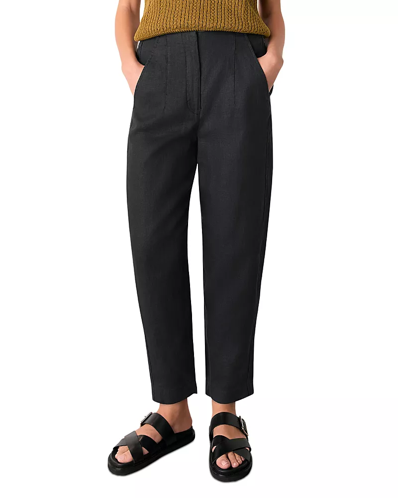 Whistles Linen Barrel Leg Trousers