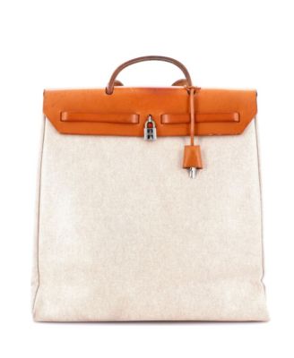 Pre-Owned HERMÈS - MM Herbag Toile and Leather