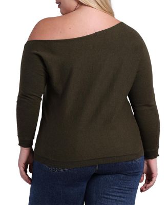 Plus Size Cotton Cashmere Off The Shoulder Top