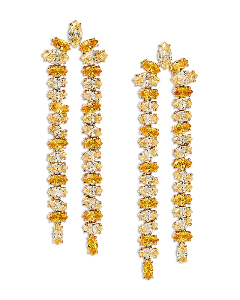 NADRI PALM SPRINGS YELLOW STONE DOUBLE STRAND DROP EARRINGS