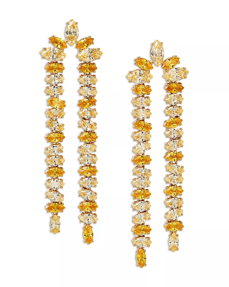 Nadri Palm Springs Yellow Stone Double Strand Drop Earrings