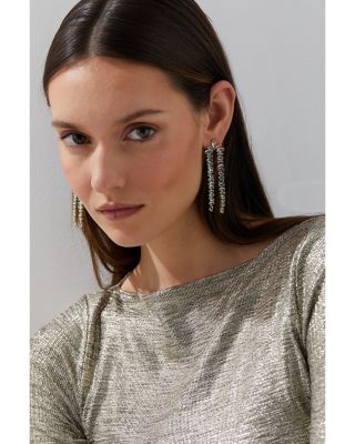 Palm Springs Green Stone Double Strand Drop Earrings