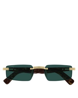 Première de Cartier 24K Gold Plated Rectangular Sunglasses, 55mm
