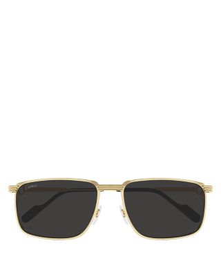 Premi&egrave;re de Cartier 24K Gold Plated Squared Sunglasses, 59mm