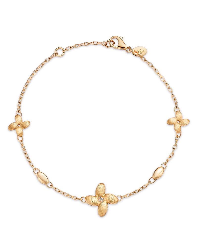 BLOOMINGDALE'S FINE COLLECTION GRADUATED FLOWER LINK BRACELET IN 14K GOLD