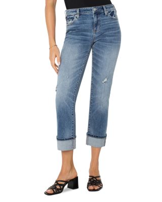 Marley Girlfriend Cuffed Jeans in Rio Hondo