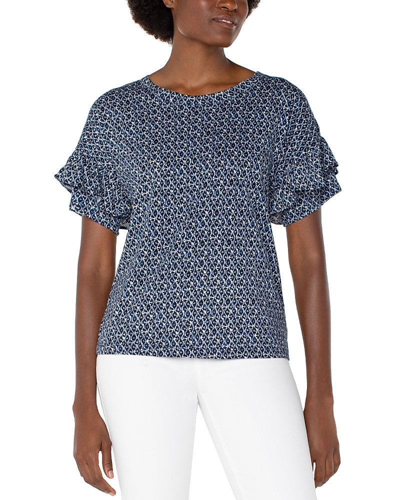 Liverpool Los Angeles Ruffled Sleeve Top