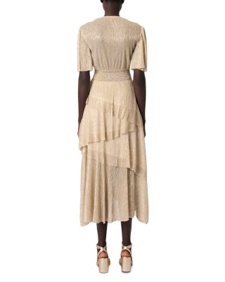 Metallic Ruffled Dress