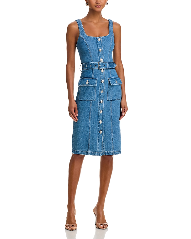 L AGENCE L'AGENCE MIDY BUTTON FRONT TANK DRESS
