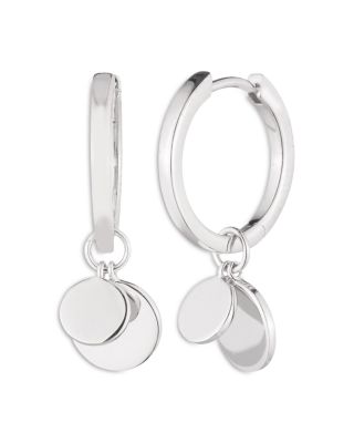 Ralph Lauren - Disc Charm Hoop Earrings in Sterling Silver