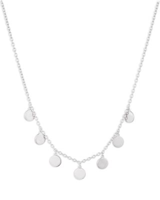 Disc Statement Necklace in Sterling Silver, 16"-19" 