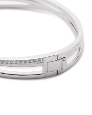 Pav&eacute; Crisscross Bangle Bracelet in Sterling Silver