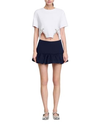 Giada Embellished Hem Short Sleeve Shirt