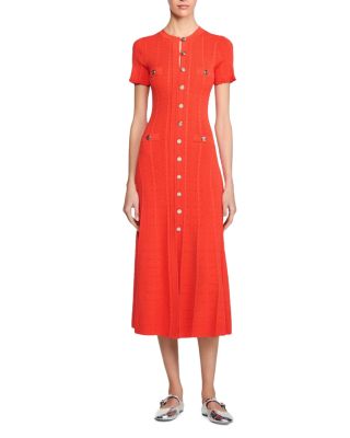 Sandro - Milo Button Front Midi Dress