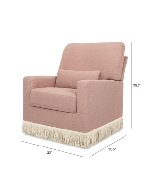 Crawford Pillowback Comfort Swivel Glider - Boucl&eacute; with Tassel Fringe 