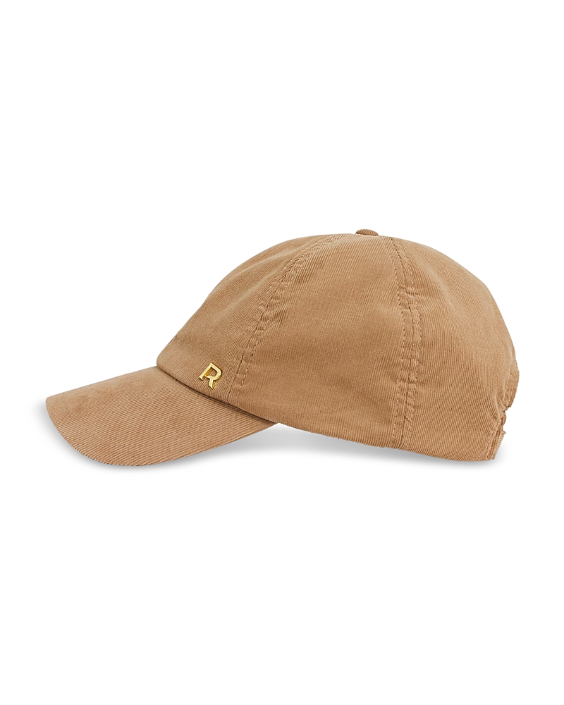 Reiss Womens Logo-plaque Corduroy Cotton Cap Camel In Camel