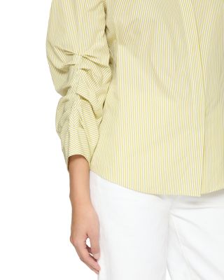 Ruched Sleeve Button Up Shirt