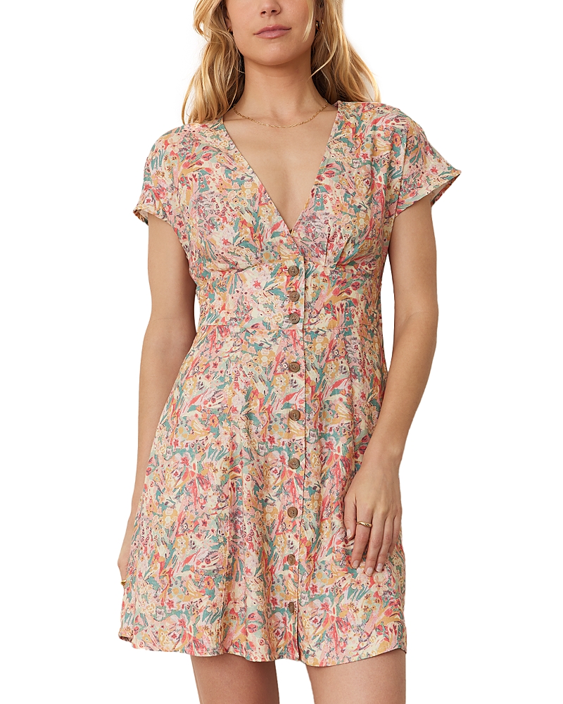 Marine Layer Camila Floral Button Front Minidress In Superbloom