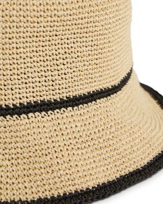 Edith Stripe Straw Bucket Hat
