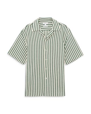 Textured Stripe Camp Shirt