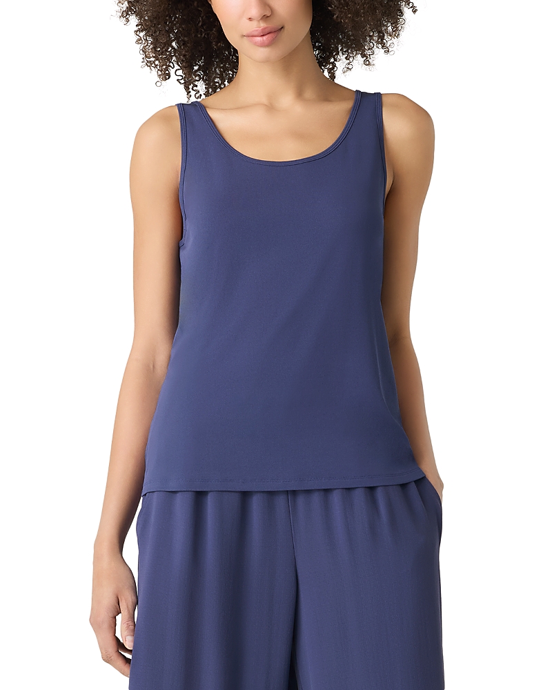 Eileen Fisher Scoop Neck Slim Fit Silk Tank Top