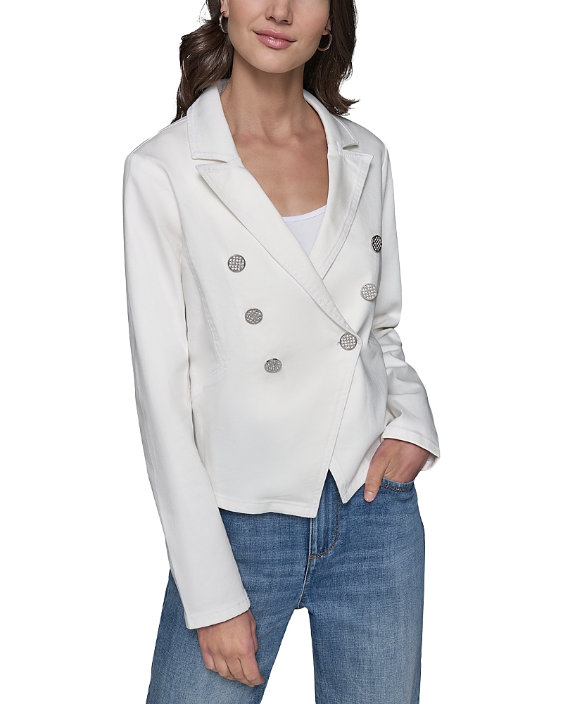 KARL LAGERFELD ASYMMETRIC DENIM BLAZER